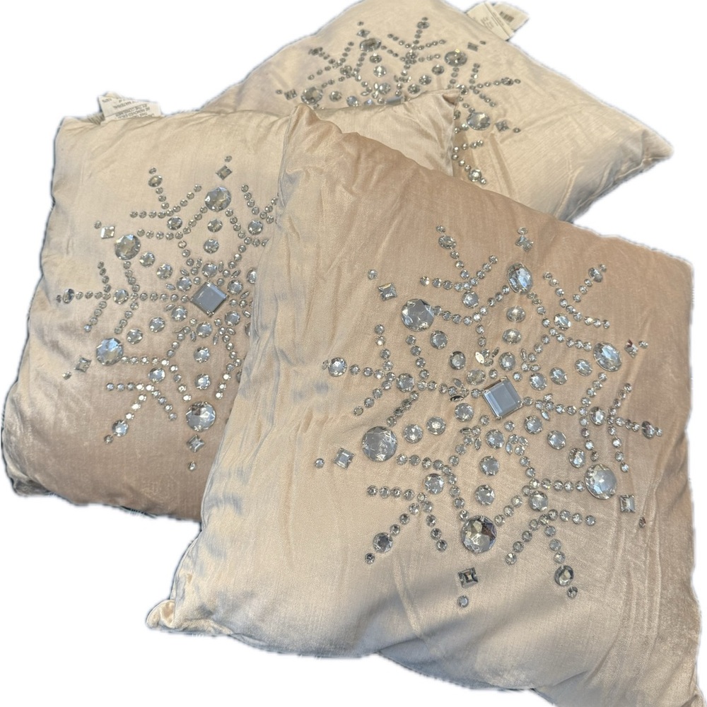 Embellished Snowflake Throw Pillows